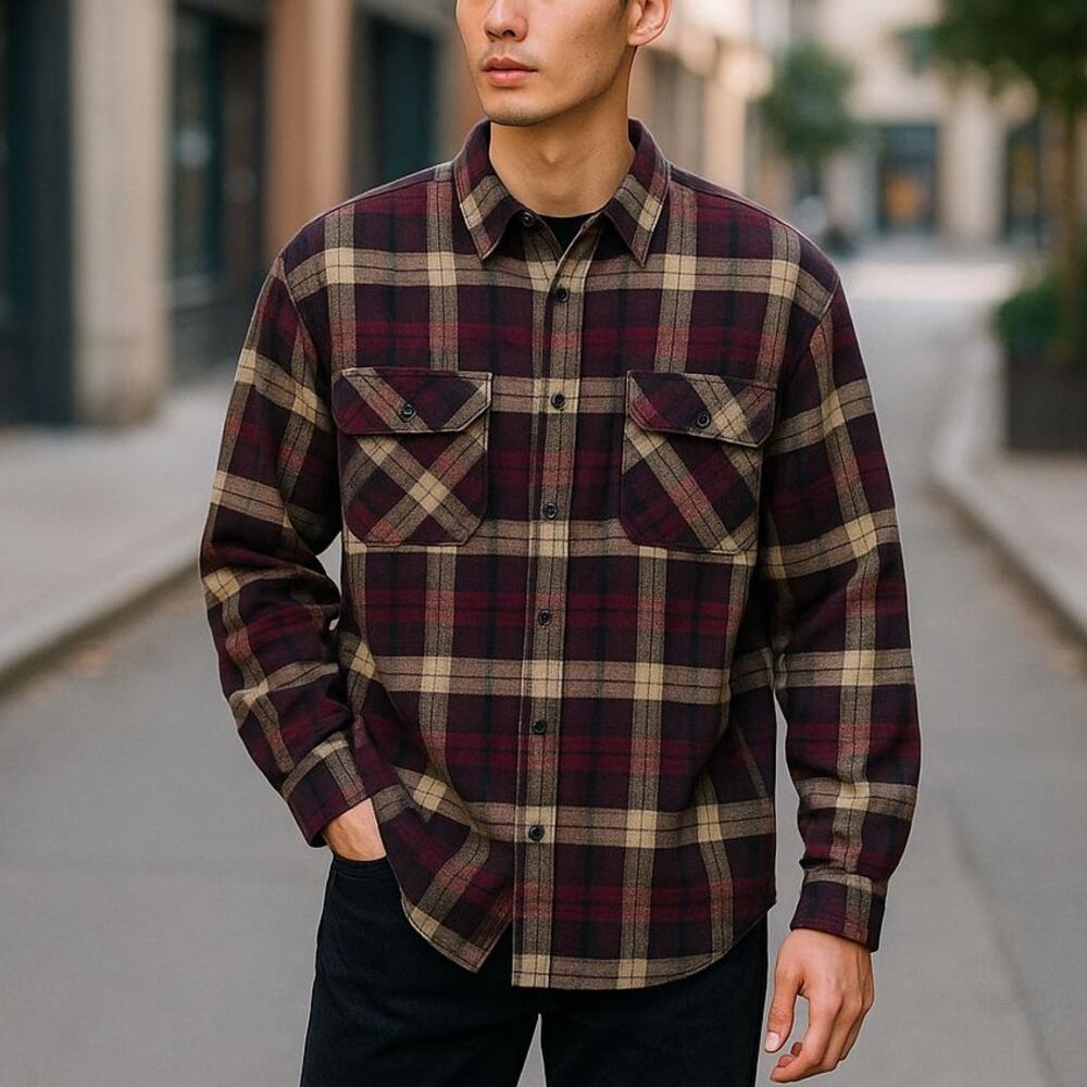 Pacific Trail Plaid Flannel Shirt Jacket Shacket Quilted Lining Size Large